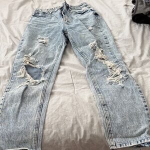 SHEIN Light Blue Distressed Women Jeans